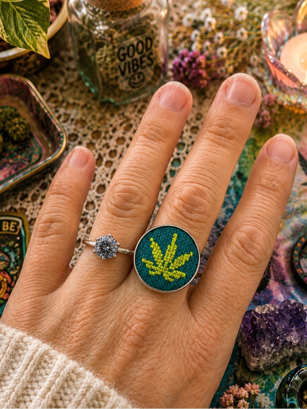 Handmade Ring Pot Leaf
